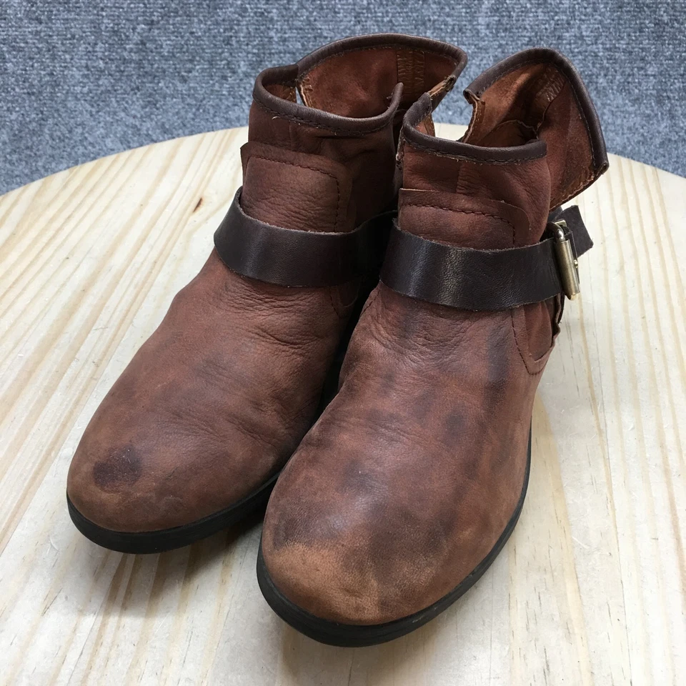 BCBGeneration Botines Mujer 8.5B Marrón Punta Redonda Sin Cordones Informales Cuero Foto 3 de 4