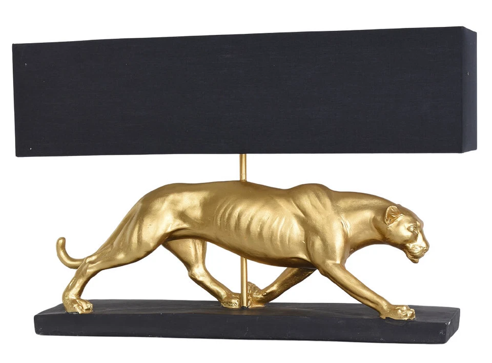PALAZZO INT Art Deco Skulptur Lampe Leopard Leuchte Tischlampe Leopardenfigur Tierfigur 60cm