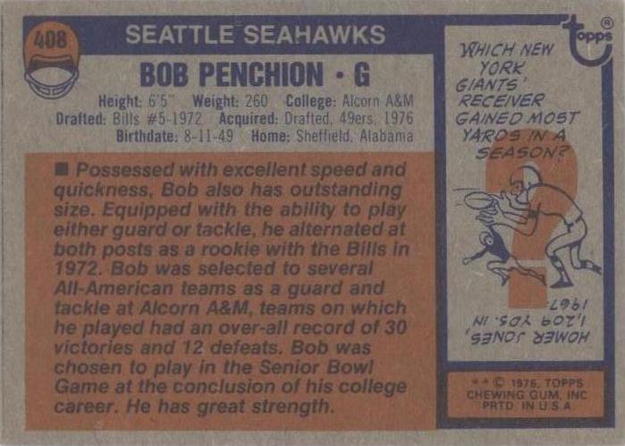 1976 Topps Bob Penchion 408 for sale eBay