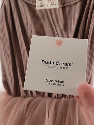 dudu cream dress TuTu Toddlers Size 24/36 Months Color Mulberry Sleeveless NWT Item:2-Piece Set (Dress+Cardigan) TYPE_SHIRT Tulle dress Love...ady Black Lace With low hem and an