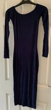 Pretty Little Thing PLT Navy Blue Dress - UK Size 6