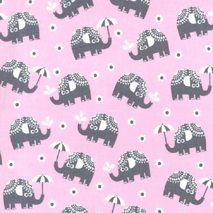 Fat Quarter Pink Water for Elephants Cotton Quilting Fabric - Michael Miller