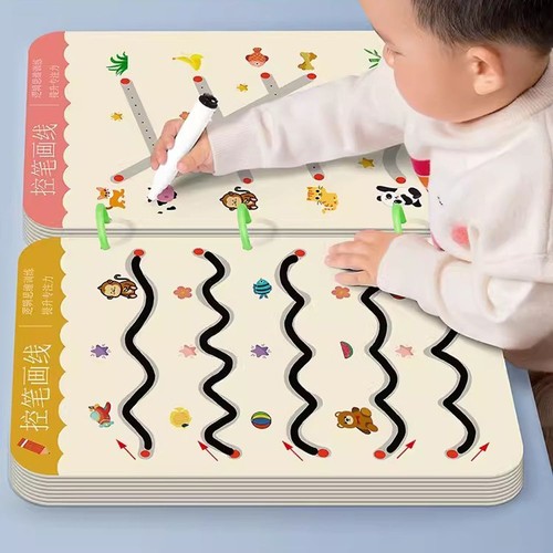 Practice Training Book Magical Tracing Workbook Reusable Kids Montessori Drawing - Afbeelding 1 van 20