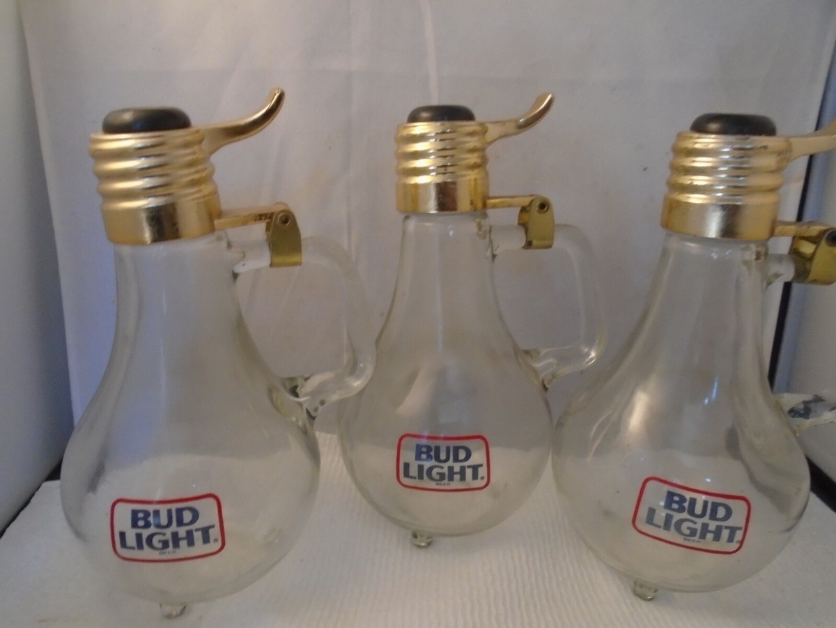 ビンテージ ビール ランプ Bud Light vintage Bud Light Bottle, Light Bulb Glass beer (3pk bundle) super