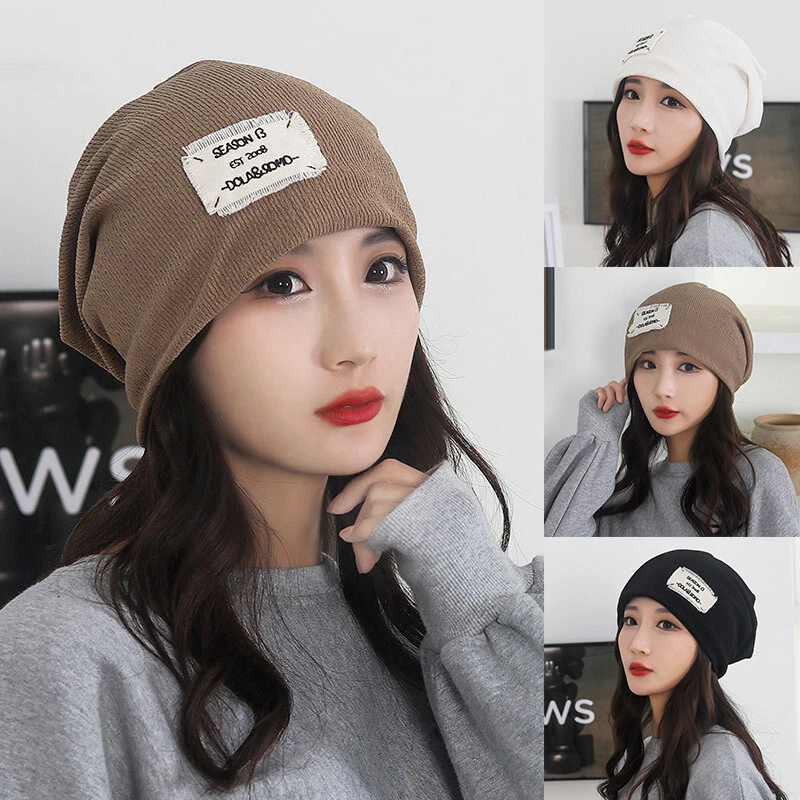 Autumn Beanies Hats Women Spring Thin Applique Korea Slouchy Hip