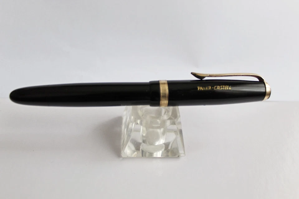 Pluma Estilográfica Vintage FABER-CASTELL 884 Negro Plumín Chapado en Oro 14KT Alemania Años 50 Foto 4 de 4