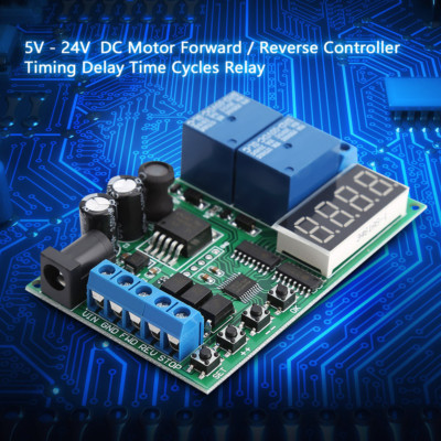 5V - 24V Vorwärts/Rückwärts Motor-Steuerung Timing Delay Zeit Relais Platine Neu