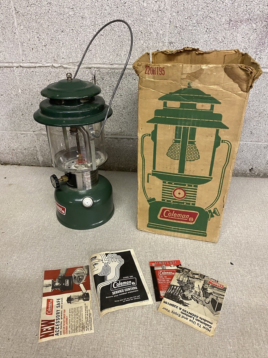 Vintage Coleman 220H Lantern Original Box and Instructions 12/73