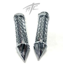 ZX-10 GRIPS CHROME DIAMOND PATTERN TWIST SPIKES ALL KAWASAKI NINJA ZX-10