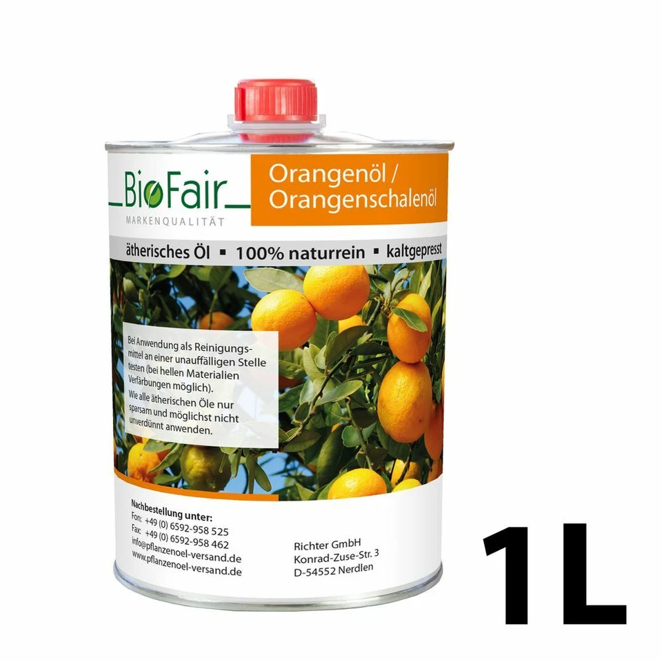 BioFair® Orangenöl / Orangenschalenöl 100% naturrein kaltgepresst - 1 Liter