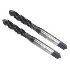 2pcs M6 x 1.0 Spiral Flute Tap Metric Machine Thread Tap Nitriding Coated