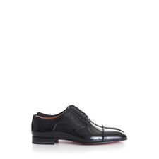 CHRISTIAN LOUBOUTIN 945 Greggo Lace-Up Oxford Shoes - Black Patent Leather