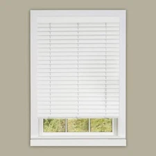 Cordless Window Blind 2" Vinyl Plantation Blinds Embossed Grain White 64" Length