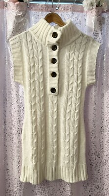 Pretty Vintage Ivory Sweater Vest By Pink Republic Size M Nice