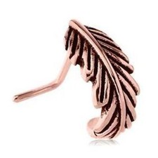 Orecchino A Cerchio L-Bend In Argento Placcato Oro Rosa 14K 20 Gauge