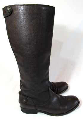 Frye Brown Melissa Snap Back Zip Leather Tall Western Riding Boots 5.5B EUC