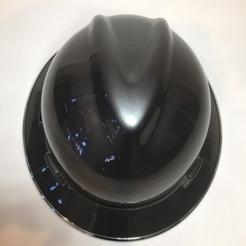 Custom Hard Hat MSA Full Brim Metalic Graphite W/ Chrome EdgeGard - Picture 4 of 7