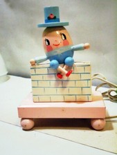 Vintage 1960s Wood Humpty Dumpty kids Nursery Night Light