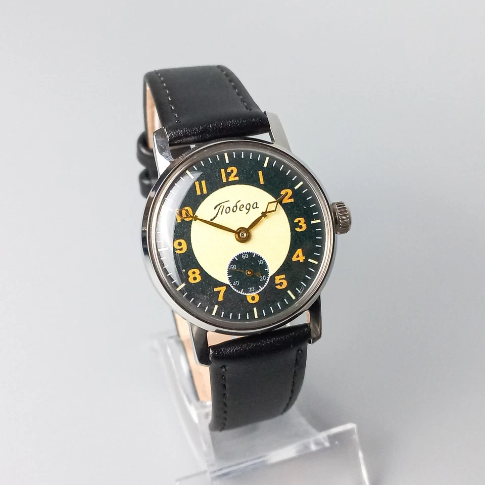 Reloj Pulsera Mecánico Pobeda Vintage Soviético Hombre Reloj URSS Reparado Foto 4 de 4