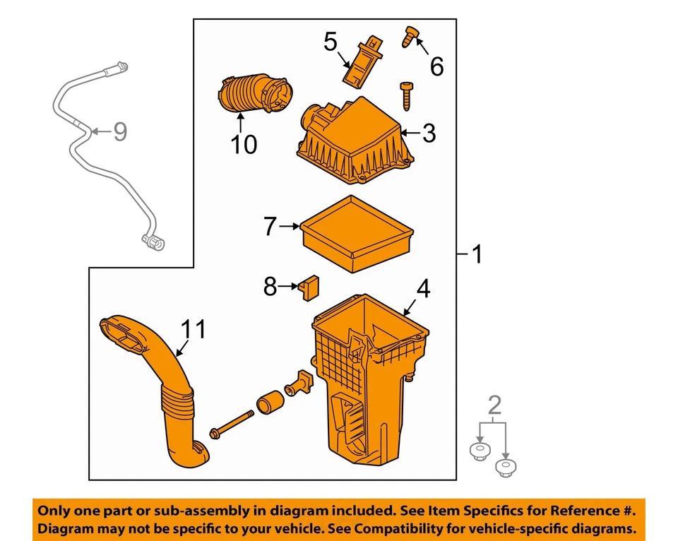 Used Air Cleaner Assembly fits: 2011 Ford Fiesta AT Grade A - Image 3 of 4