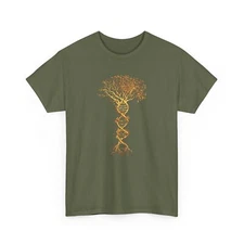 Nature-Inspired Shirt Gold DNA Tree Unisex T-Shirt Science Tee 
