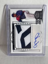 2022 Leaf Trinity Royber Salinas   Auto Jumbo Logo Patch Card Braves