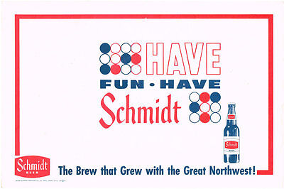 Scarce 1950s Schmidt Beer placemat St Paul MN Tavern Trove Unused 