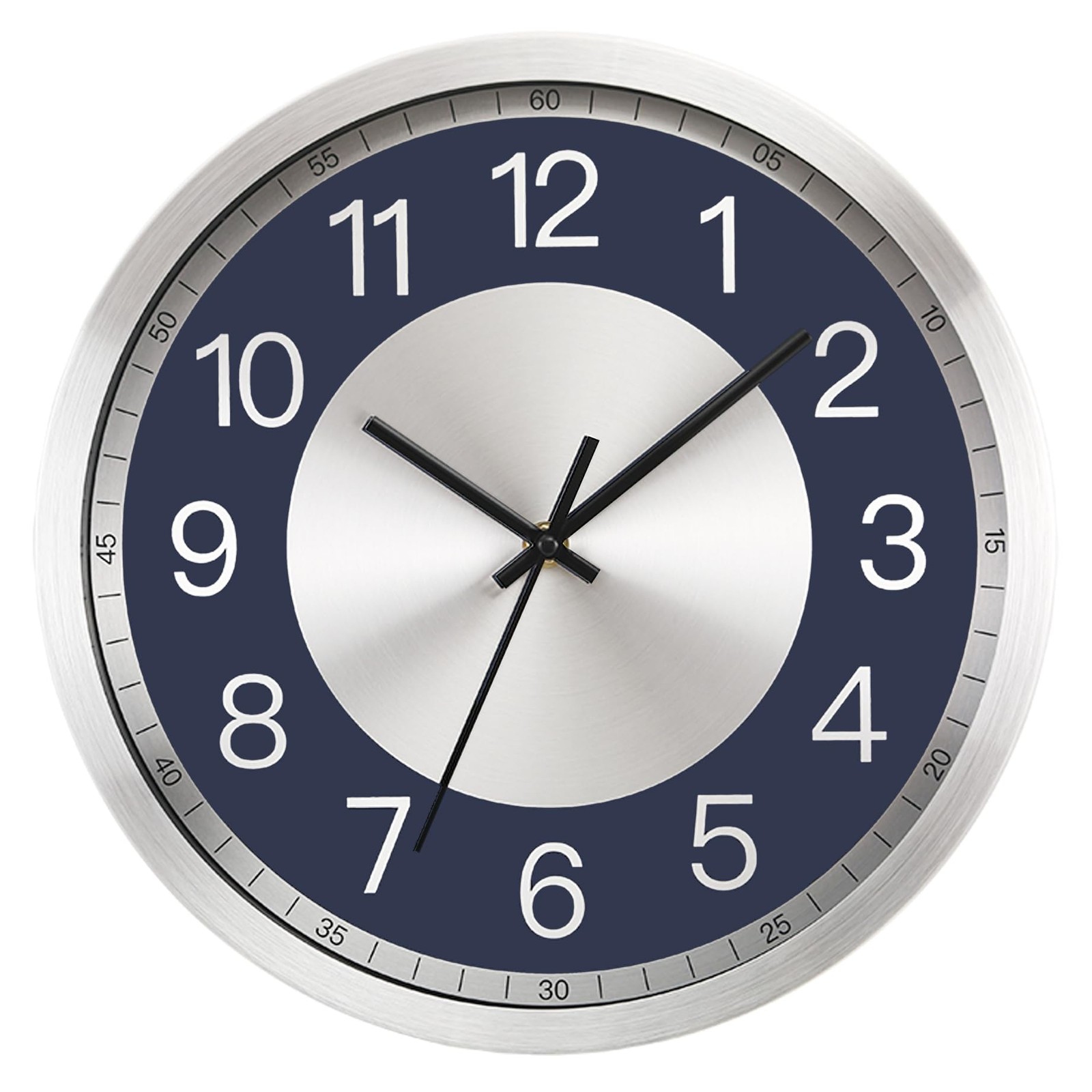 12 Inch Silent Wall Clock Modern Metal Decorative For Kitche