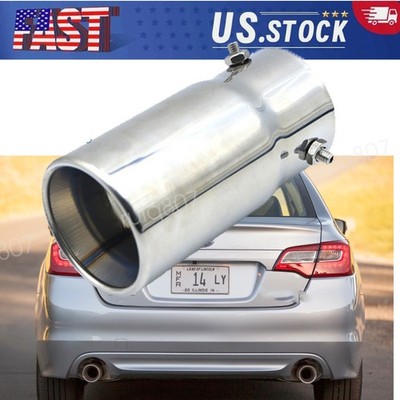 Silver StainlessSteel Straight Rear Muffler Tip Exhaust Pipe For Subaru Legacy