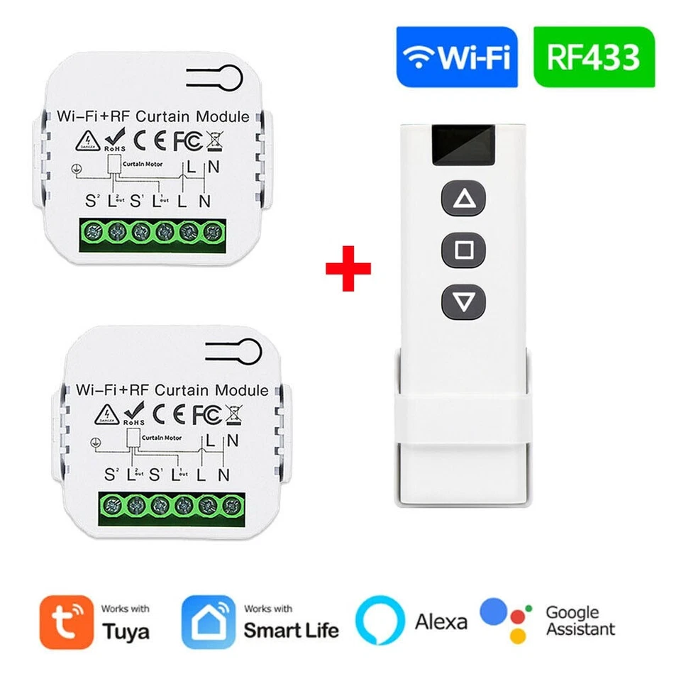 Funk Jalousie Vorhang Schalter Rolladenschalter Curtain Switch RF Fernbedienung - Bild 2 von 4