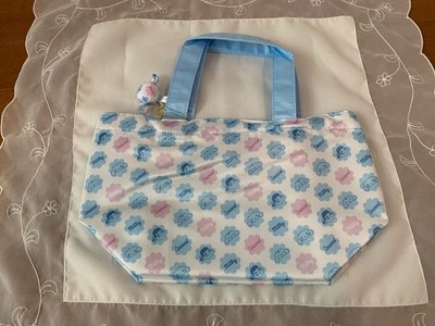 Sanrio Milky Collaboration Lunch Tote Bag Peko-chan Charm Blue Synthetic Fiber