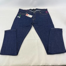 Criminal Damage Player Stretch Jeans Tapered Dark Blue 100% Cotton Denim W36 L32