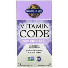 Garden of Life Code Raw Prenatal Multivitamin 90 Vegan Capsules EXP 04/2026