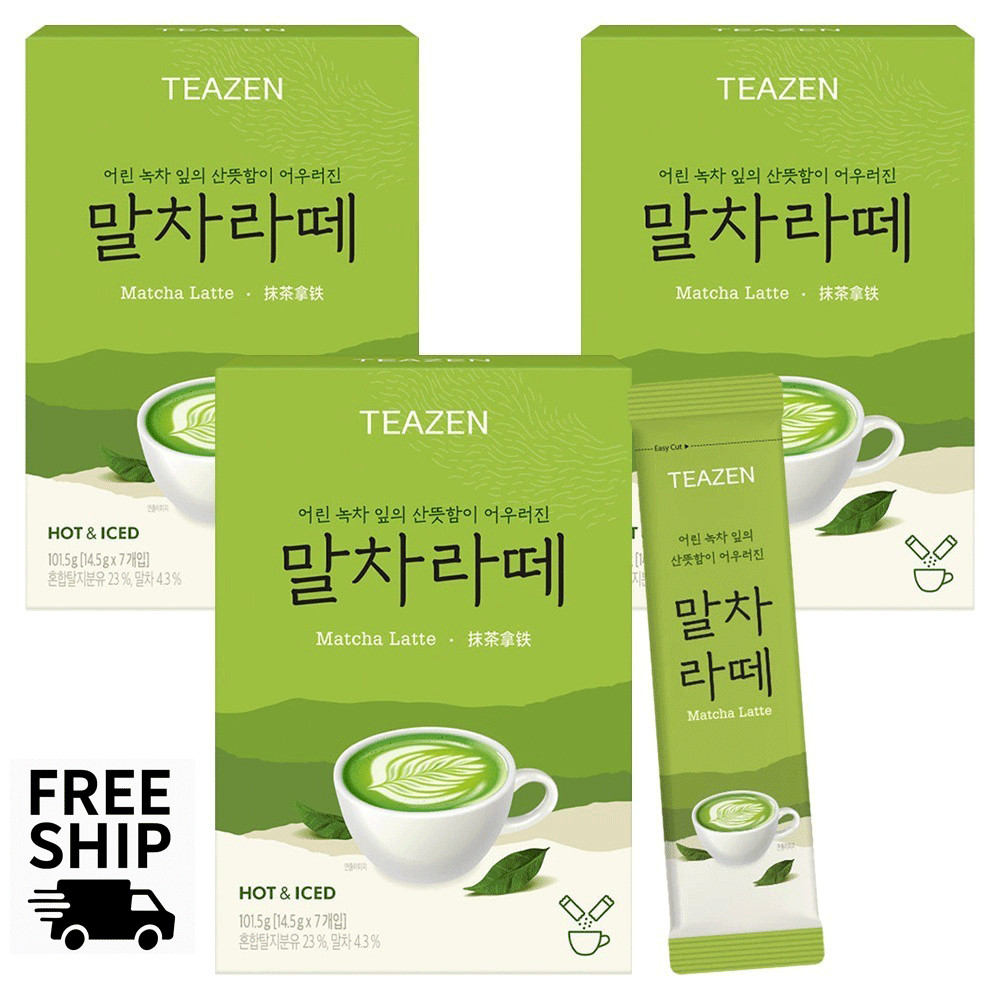 Zen Matcha Latte Stick Set (21 Servings) &ndash; Korean Green Te