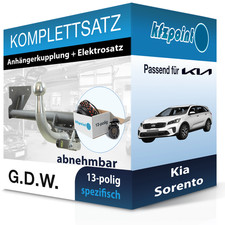 Für Kia Sorento 2015-2020 G.D.W. Anhängerkupplung abnehmbar + 13polig E-Satz neu