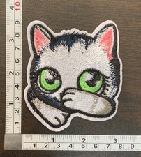 Cute Cat Head Embroidered Iron On Patch