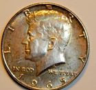 1965 Silver Kennedy Half-Dollar - AU  -  40% Silver