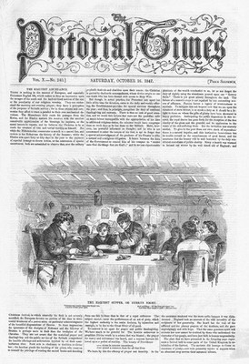 RELIGION The Harvest Supper or Hurkey Night - Antique Print 1847