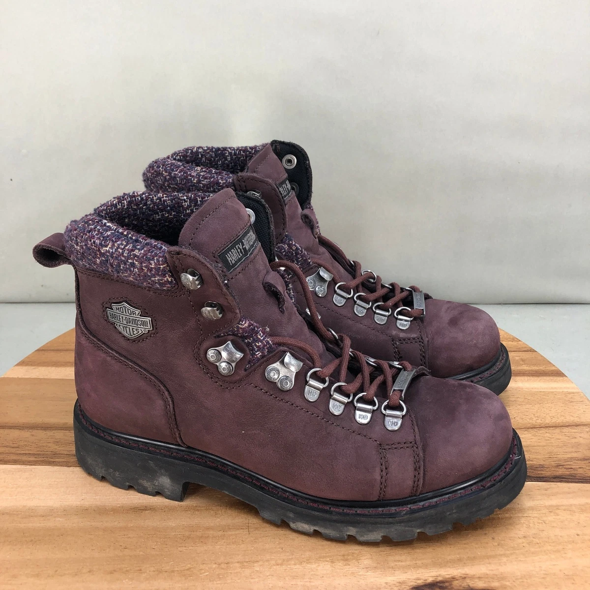 Harley-Davidson Leather Upper Red Boots for Women for sale  display picture 1