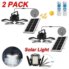 Solar Pendant Light Outdoor Indoor 168 LED Solar Power Motion Sensor Shed Light