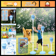 Automatic Bubble Machine for Kids, Height Adjustable 47" Outdoor Toy with Lights