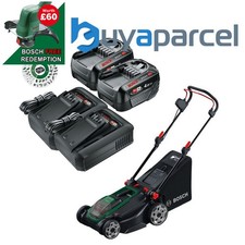 Image of Bosch Rotak 18V2-43 Twin 18v 36v Cordless Lawnmower Mower 43cm 2x 4ah Battery