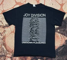 VINTAGE Y2K Joy Division Unknown Pleasures Tee Gildan Ultra Cotton Black Large