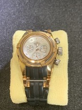Invicta Bolt Zeus Gold-Plated Chronograph Date Women’s Watch Black Rubber Strap