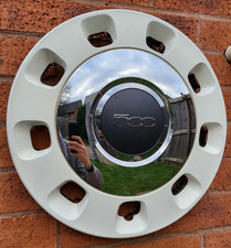 Tapacubos Fiat 500 Color Therapy 14" blanco y cromo genuino