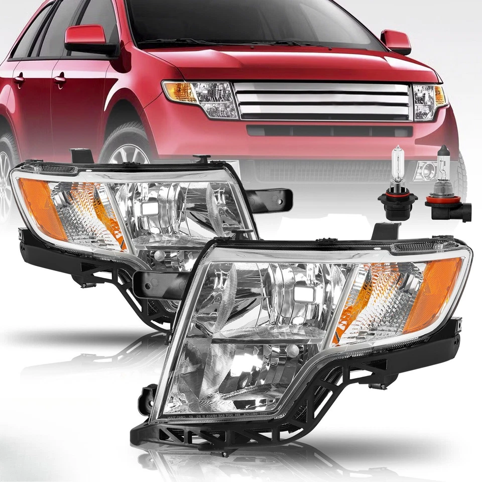 For 2007-2010 Ford Edge SE SEL Headlight Assembly Headlamp Pair Left+Right Set - Image 2 of 2