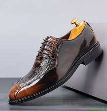Men's Leather Pointed Toe Lace Up Oxfords Formal Wedding Casual Business Sheos