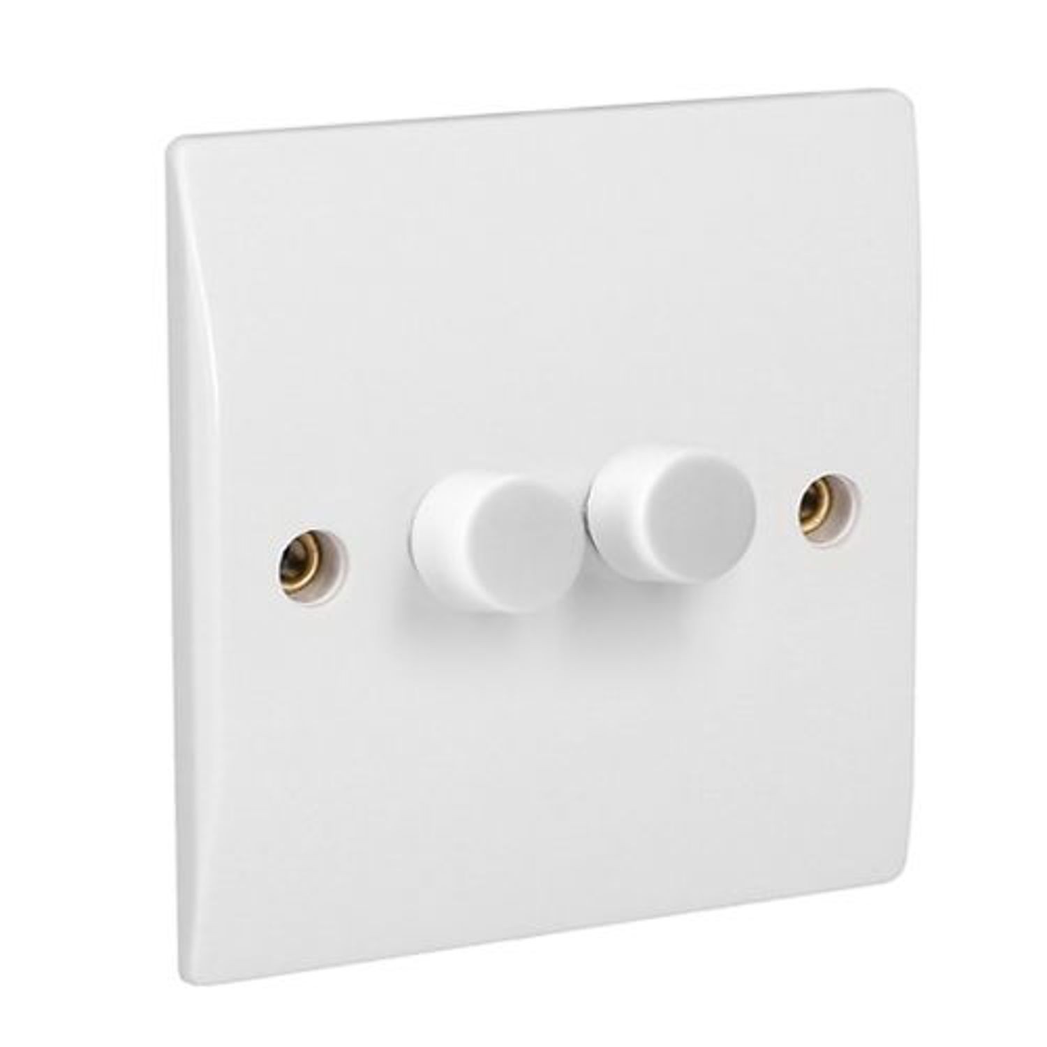 Primaflow Light Switch White Dimmer 2 Gang 250W - DP250/22W