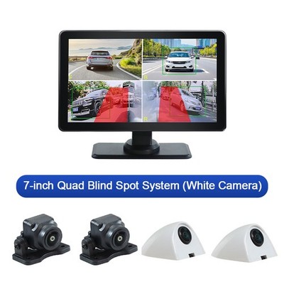7'' Multimediamonitor mit Touchscreen + 4 Kameras Totwinkel Sicht Dashcam Weiß