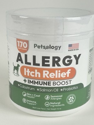 Dog Allergy Itch Relief Chews Immune Boost 170 Chews Exp 04/2028